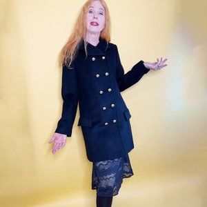 Kate Spade Black Wool Coat Size 8